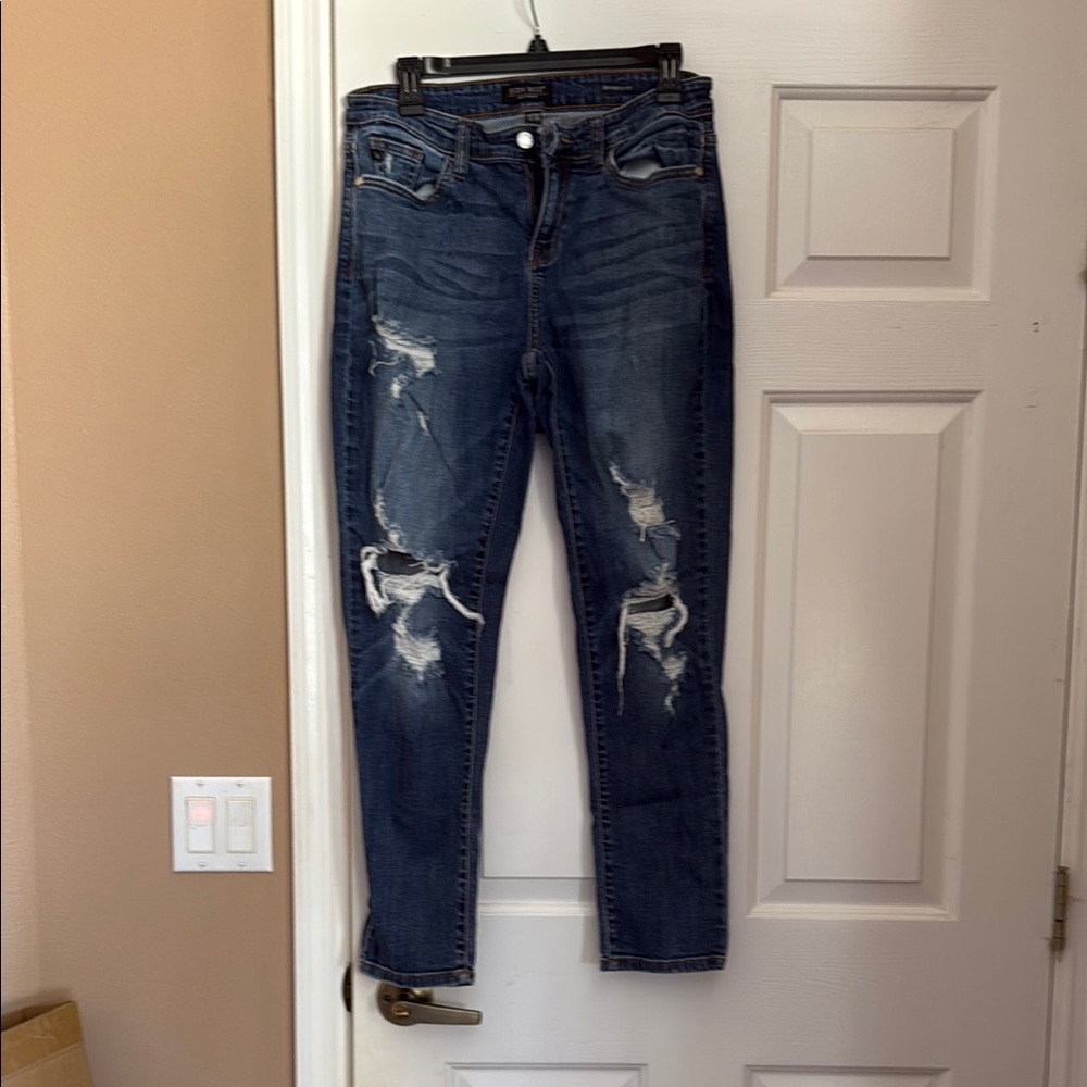 Judy Blue Skinny Distressed Blue Jeans Boyfriend fit